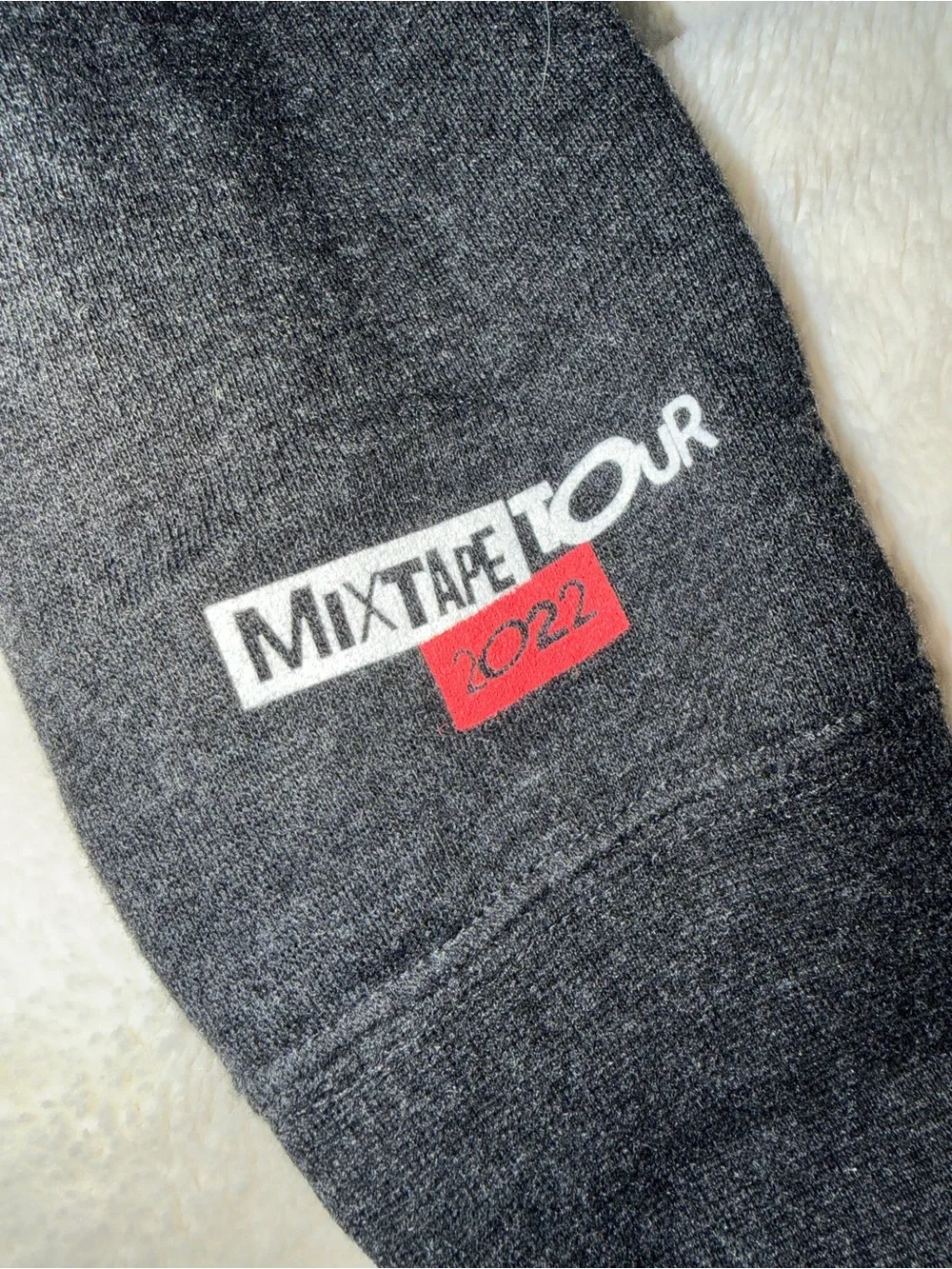 Charcoal Zip-Up Hoodie with Red Logo